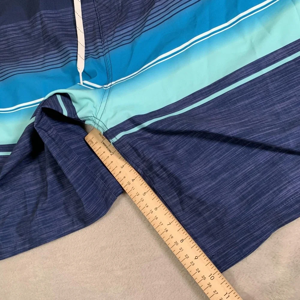 Goodfellow Board Shorts Mens 40 Striped Swim Trunks 4-Way Stretch 10